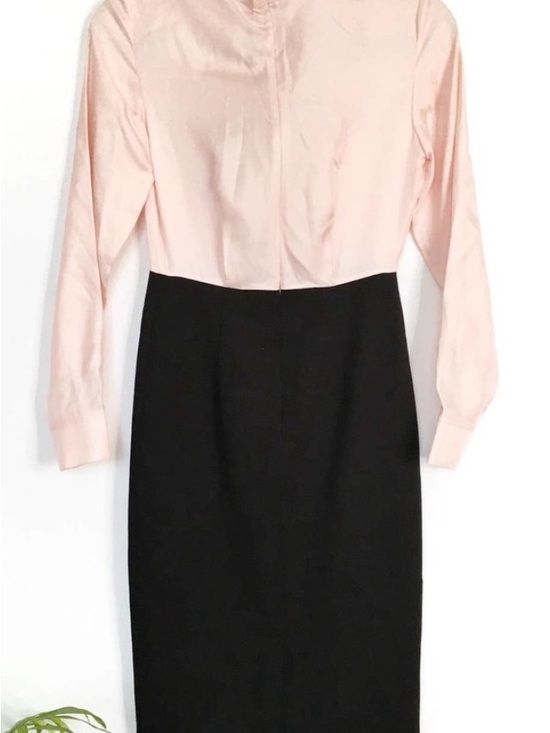 Ted Baker London Dresses & Skirts - Ted Baker London Two-Tone Long Sleeve Pencil Dress in Light Pink and Black